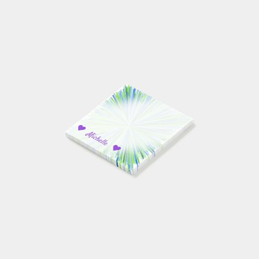 Naam + Shades van het Groene en Blauwe Patroon van Post-it® Notes (Schuin)