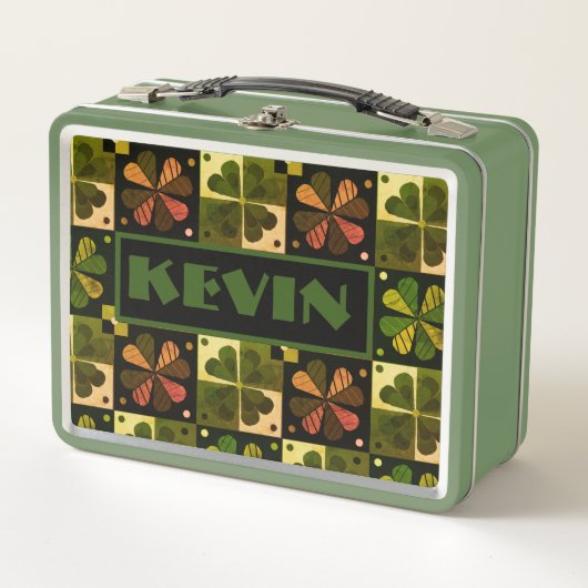 Naam Shamrock Checkerboard Pattern Monogram (Voorkant)