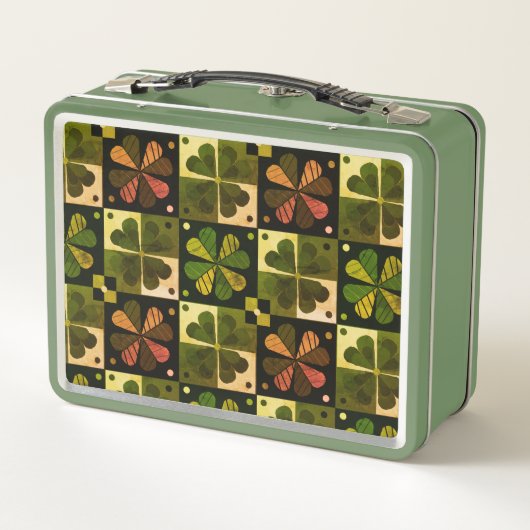 Naam Shamrock Checkerboard Pattern Monogram (Achterkant)