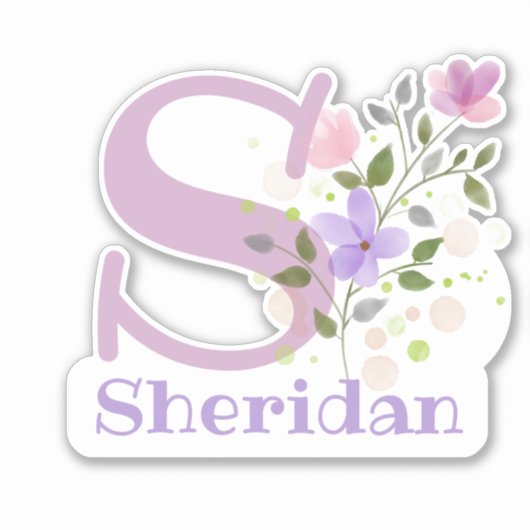 Naam Sheridan met de letter S sticker uitknippen (Voorkant)
