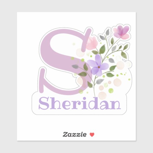 Naam Sheridan met de Sticker van de Brief S uit (Vel)