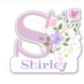Naam Shirley met de Sticker van de Brief S uit (Voorkant)