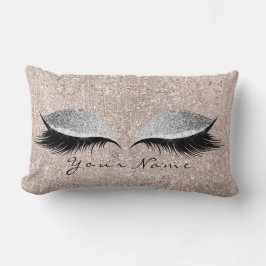 Naam Silver Glitter Black Eyes Ivory Makeup Lashes Kussen