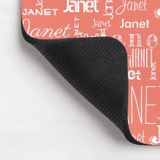 Naam Sinaasappel en Witte Woordwolk | personaliser Muismat (Hoek)