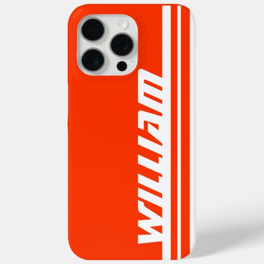 Naam sinaasappel & witte streep sporten Case-Mate iPhone case (Achterkant)