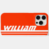 Naam sinaasappel & witte streep sporten Case-Mate iPhone case (Achterkant (horizontaal))