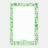 Naam: Sint Patrick's Green Random Shamrock Pattern Post-it® Notes (Voorkant)