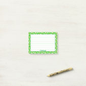 Naam: Sint Patrick's Green/White Shamrock Pattern Post-it® Notes (Op bureau)
