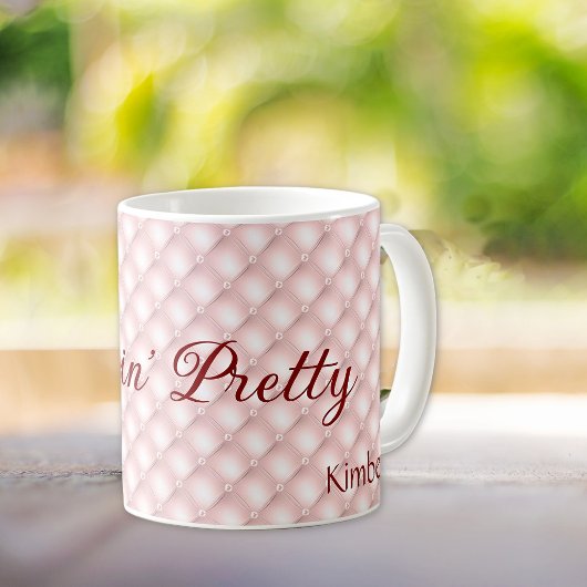 Naam, Sippin' Pretty Roze Gepluimde 11oz Koffiemok