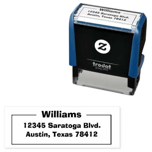 Naam Sir met volledig adres | Zelfinktende Stempel (In situ)