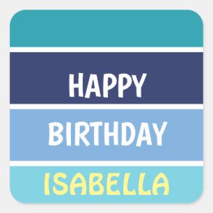 Naam Sjabloon Happy Birthday Vierkante Sticker