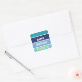 Naam Sjabloon Happy Birthday Vierkante Sticker (Envelop)