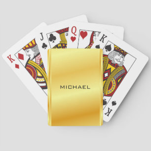 Naam Sjabloon Modern Gouden Metallic Uiterlijk Pokerkaarten