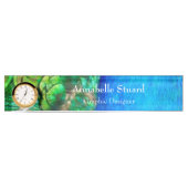 Naam Sjabloon Peacock veren kleurrijke Desk Naam Naambordje (Voorkant)