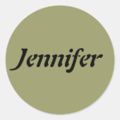 Naam Sjabloon Ronde Sticker (Voorkant)