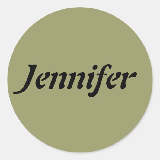 Naam Sjabloon Ronde Sticker (Voorkant)