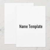 Naam Sjabloon Test Kaart (Voorkant / Achterkant)