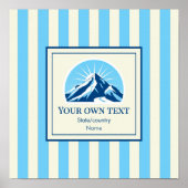 Naam skigebied Striped Mountain Poster (Voorkant)