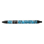 Naam sky blue gymnastics glitter zebra stripes zwarte inkt pen (Voorkant)