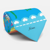 Naam sky blue gymnastics rainbows unicorns stropdas (Opgerold)