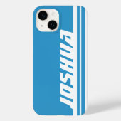 Naam: sky blue & white stripe sport iphone case (Achterkant)