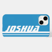 Naam: sky blue & white stripe sport iphone case (Achterkant (horizontaal))