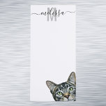 Naam Sneaky Cat Waterverf Monogram Magnetisch Notitieblok<br><div class="desc">Dit ontwerp kan op het gebied worden gepersonaliseerd dat door de foto en/of tekst te veranderen wordt verstrekt. Of het kan worden aangepast door te klikken deze Sjabloon personaliseert en dan de klik te kiezen om verdere optie aan te passen en de kleur van de achtergrond te schrappen of te...</div>