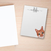 Naam Sneaky Cat Waterverf Monogram Notitieblok
