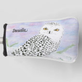 Naam Sneeuwuil in Winter Sunset Kleurpotlood Golfheadcover (Voorkant)