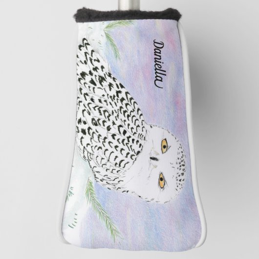 Naam Sneeuwuil in Winter Sunset Kleurpotlood Golfheadcover (Draai 90)