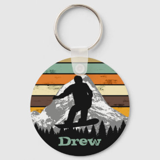 Naam Snowboard Skiing Sporing Distress Snowboard Sleutelhanger