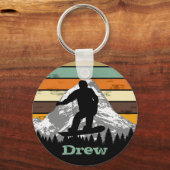 Naam Snowboard Skiing Sporing Distress Snowboard Sleutelhanger (Voorkant)