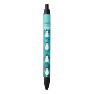Naam snowman turqouise snoep kerstboom zwarte inkt pen