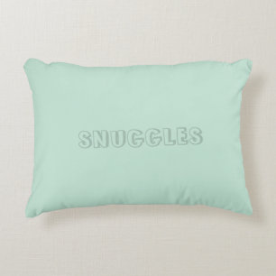  naam "Snuggles" zeelamantgroen Accent Kussen