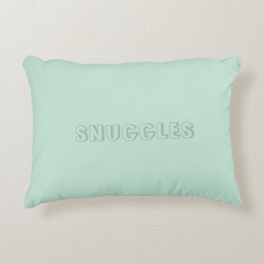  naam "Snuggles" zeelamantgroen Accent Kussen (Voorkant)