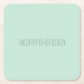  naam "Snuggles" zeelamantgroen Kartonnen Onderzetters (Voorkant)