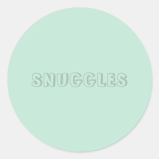 naam "Snuggles" zeelamantgroen Ronde Sticker (Voorkant)