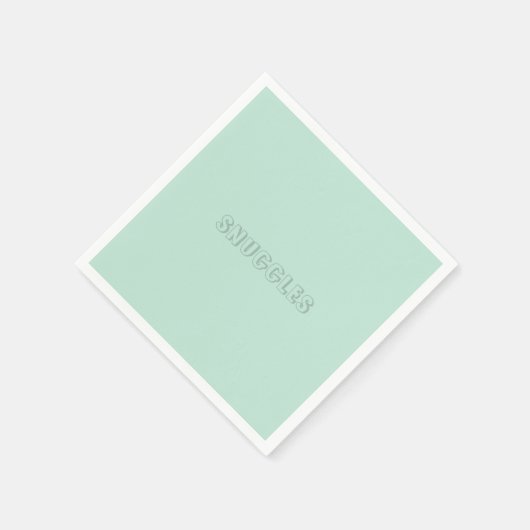 naam "Snuggles" zeelamantgroen Servet (Hoek)