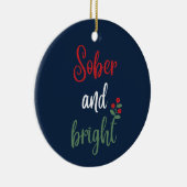 naam Sober Christmas Keepsake Gift Keramisch Ornament (Rechts)