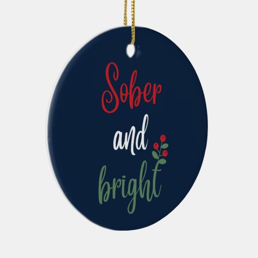 naam Sober Christmas Keepsake Gift Keramisch Ornament (Rechts)