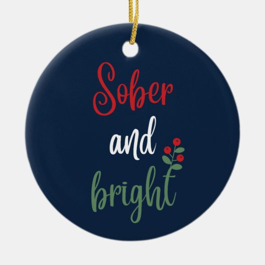 naam Sober Christmas Keepsake Gift Keramisch Ornament (Voorkant)