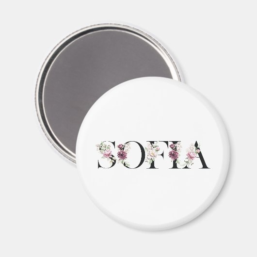 Naam Sofia. Magneet (Voorkant / Achterkant)