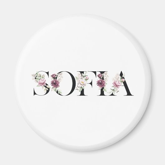 Naam Sofia. Magneet (Voorkant)