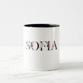 Naam Sofia. Tweekleurige Koffiemok (Center)