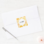 Naam Soft Sinaasappels en Lemons Waterverf Pattern Vierkante Sticker (Envelop)