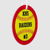 Naam Softball-team, schoolbrieven & afspeelnummer Ornament (voorkant)