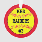 Naam Softball-team, schoolbrieven & afspeelnummer Ornament (voorkant)