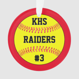 Naam Softball-team, schoolbrieven & afspeelnummer Ornament