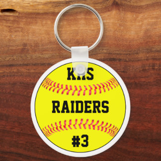 Naam Softball-team, schoolbrieven & afspeelnummer Sleutelhanger