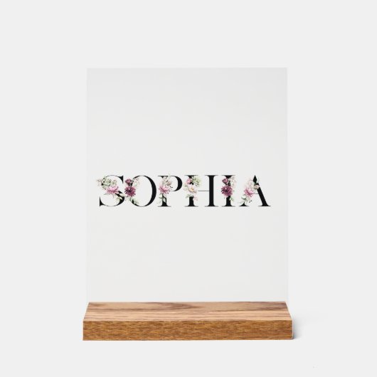 Naam Sophia Acryl Bord (Voorkant)